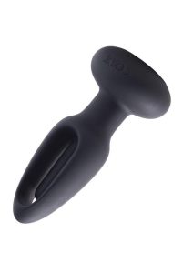 Snuggy Tapping Rechargeable Silicone Prostate Massager Butt Plug Anal Vibrator - Black