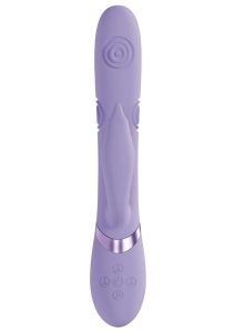 VIVE Pallina Rechargeable Silicone Triple Motor G-Spot VIbrating and Tapping Beads Clit Stimulator - Lavender