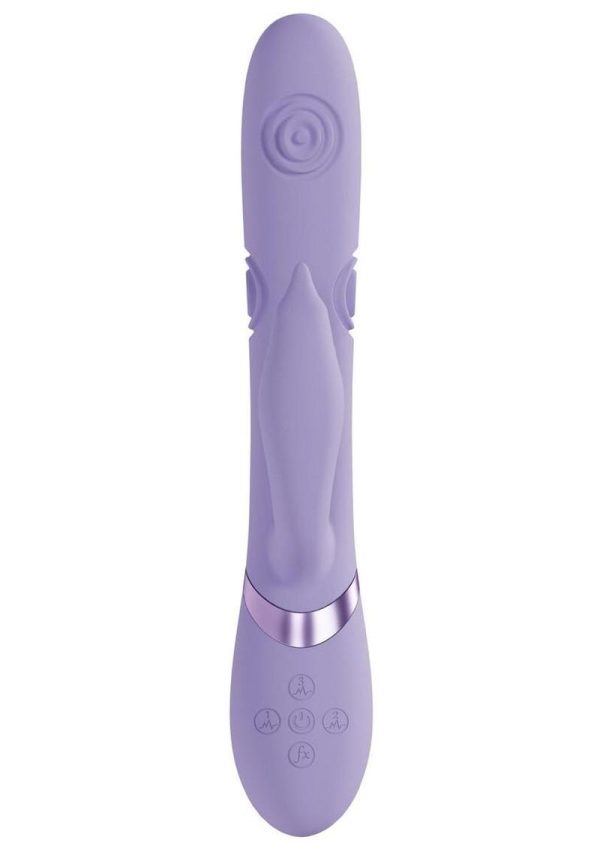 VIVE Pallina Rechargeable Silicone Triple Motor G-Spot VIbrating and Tapping Beads Clit Stimulator - Lavender