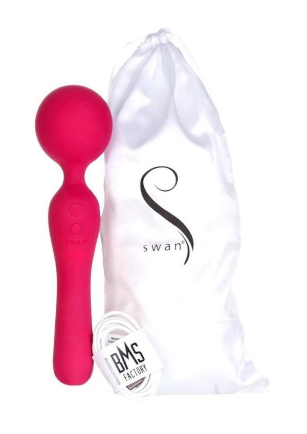Swan The Swan Sceptre Rechargeable Silicone Dual End Wand Massager - Magenta