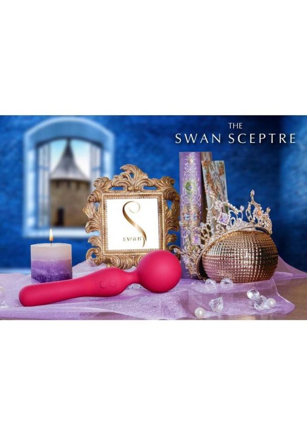 Swan The Swan Sceptre Rechargeable Silicone Dual End Wand Massager - Magenta