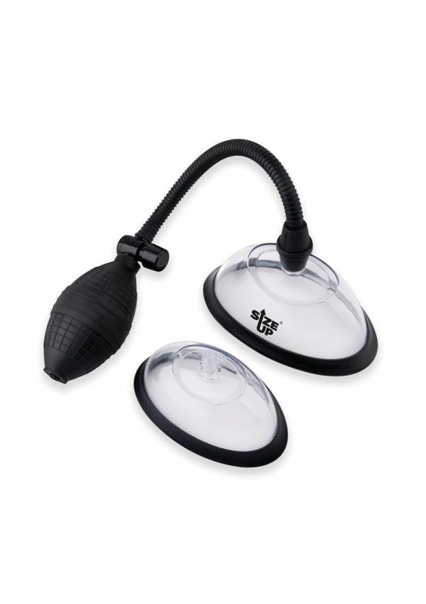 Size Up Classic Pussy Pump with Two Chambers - Black/Clear