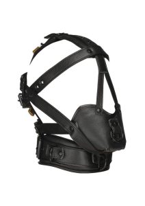 Master Series Leather Head Harness with Muzzle - Black