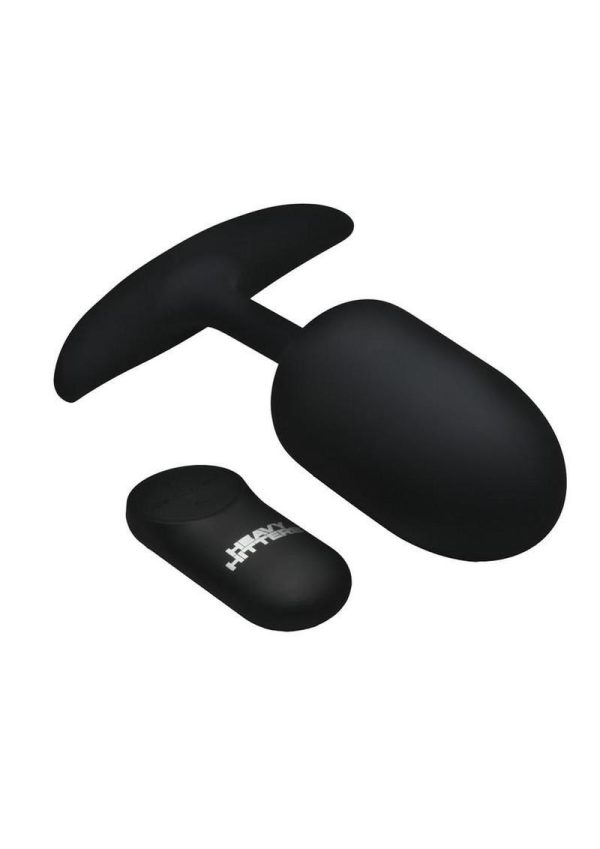 Heavy Hitters Vibrating Weighted Silicone Anal Plug - XLarge - Black