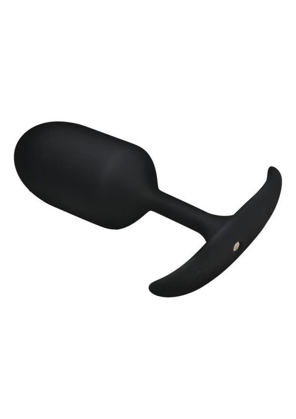 Heavy Hitters Vibrating Weighted Silicone Anal Plug - XLarge - Black