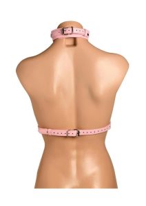 Master Series Vixen Female Chest Vegan Leather Harness - Pink