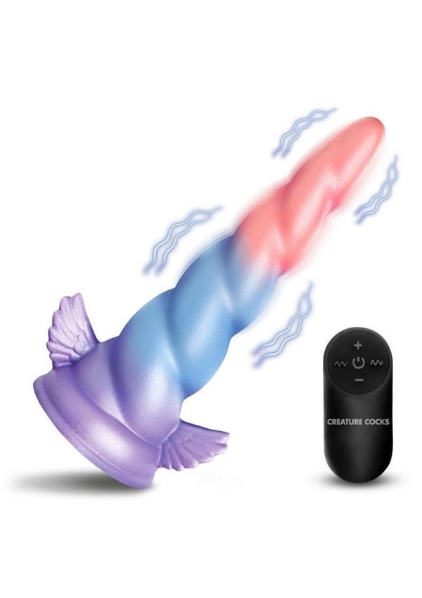 Creature Cocks Deluxe Dream Rider Vibrating Unicorn Rechargeable Silicone Dildo - Multicolor