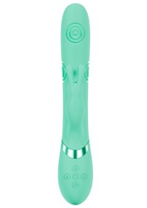 Vive Mimi 10 Function Silicone Rechargeable Triple Motor G-Spot Vibrating and Tapping Rabbit - Green