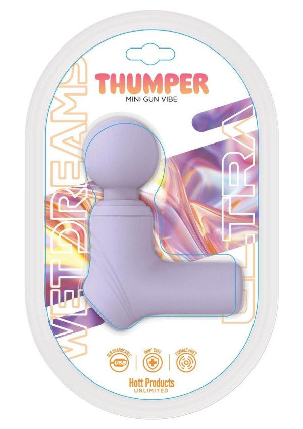 Wet Dreams Thumper Vibrating Silicone Rechargeable Massage Wand - Lilac