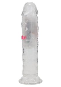 RealRock Rechargeable Dildo with Remote Control 6in - Clear