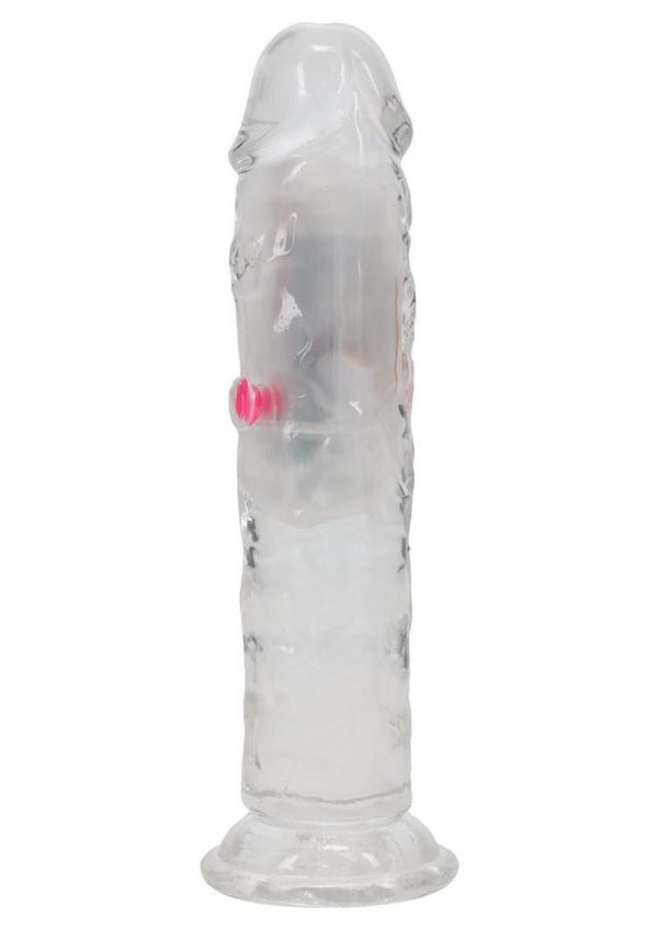 RealRock Rechargeable Dildo with Remote Control 6in - Clear