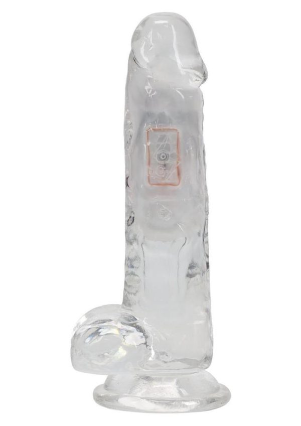 RealRock Vibrating LED Wireless Rechargeable Remote Control Cock with Balls 6in - Clear