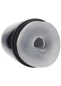 Pumped Vibrobator Pressure Suction 9 Function Vibrating Rechargeable Masturbator - Gun Metal