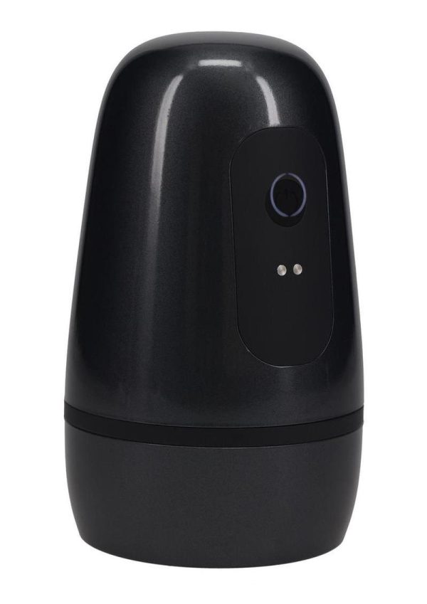 Pumped Vibrobator Pressure Suction 9 Function Vibrating Rechargeable Masturbator - Gun Metal