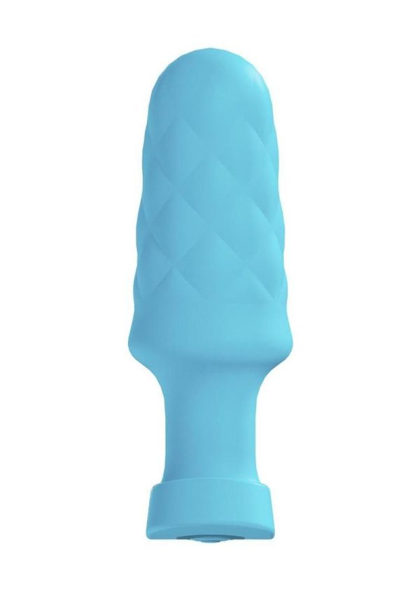 Loveline Velvet Rechargeable Silicone Vibrating Plug with Remote Control - Blue