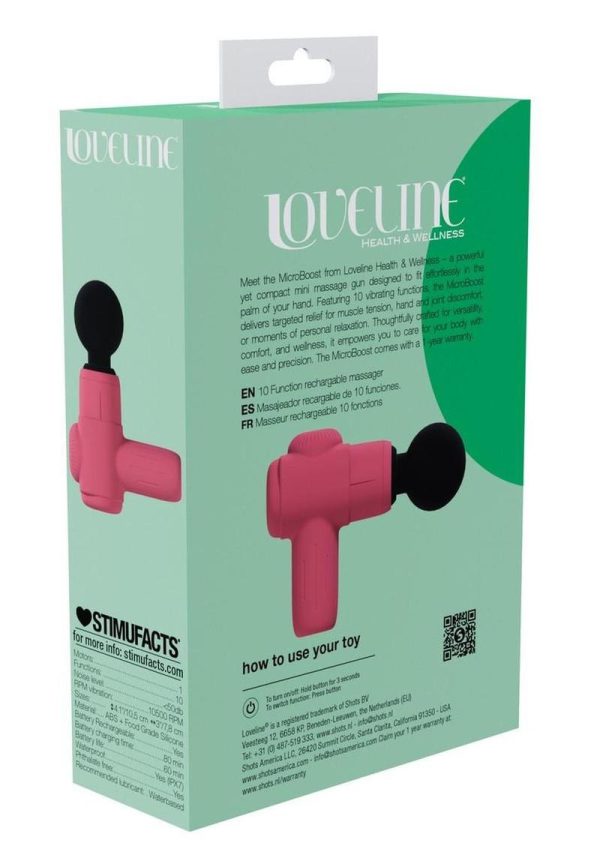 Loveline MicroBoost 10 Function Vibrating Rechargeable Silicone Massager- Pink