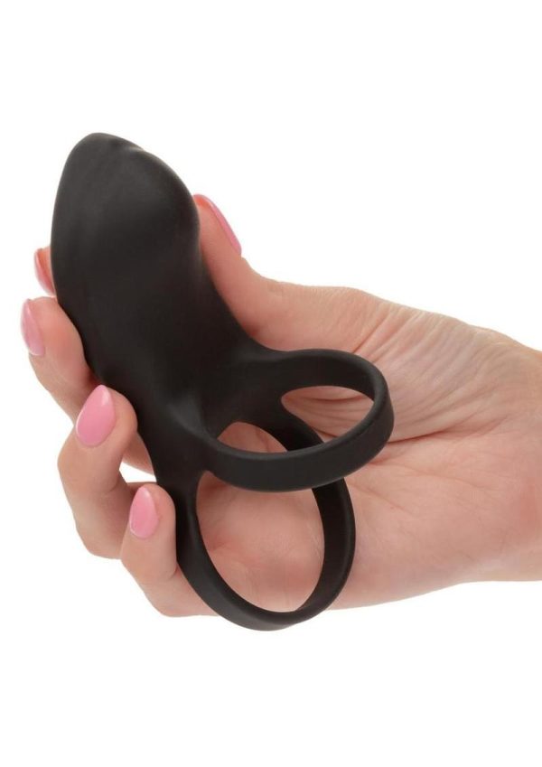 Closer Intimate Rechargeable Ring Feel Silicone Cock Ring - Black