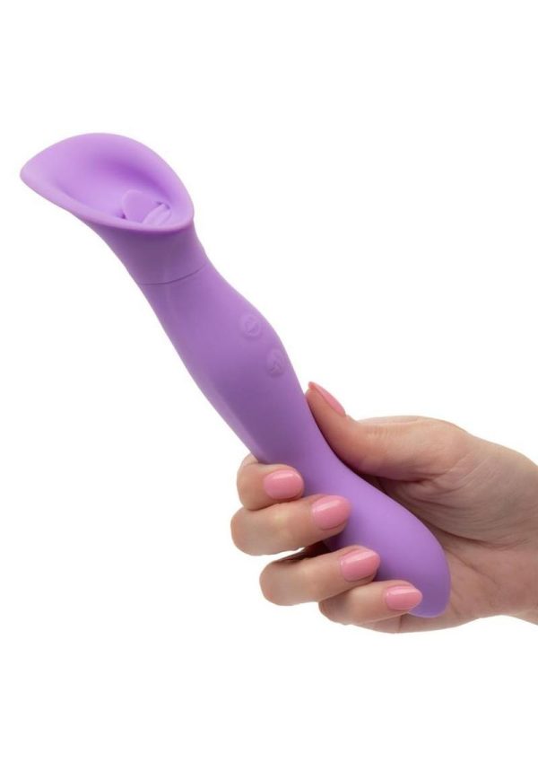Couture Collection Dual Flickering Rechargeable Silicone Wand - Purple