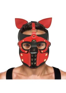 Master Series Hound Hood with Muzzle - Red/Black