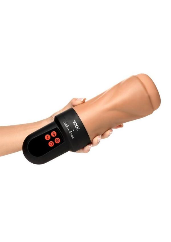 Jock Sucking and Vibrating Rechargeable Masturbator - Vanilla