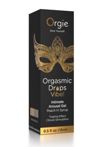 Orgie Orgasmic Drops - Vibe! 0.5 fl oz - Tingling Clitoral Arousal Serum  - Peach in Syrup