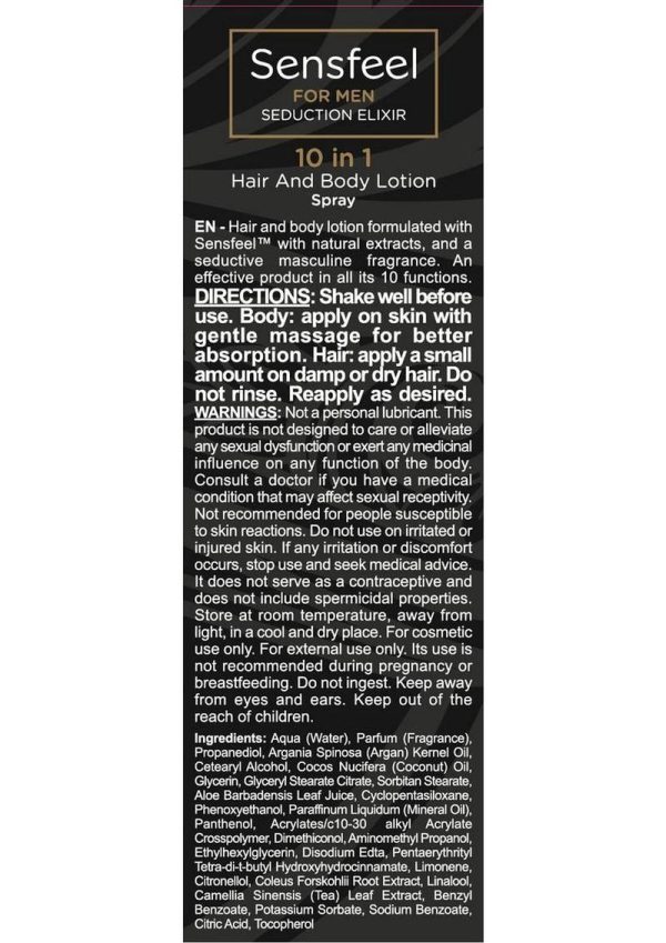 Orgie Sensfeel For Man - Seduction Elixir 10 in 1 Hair and Body Lotion 3.38 fl oz