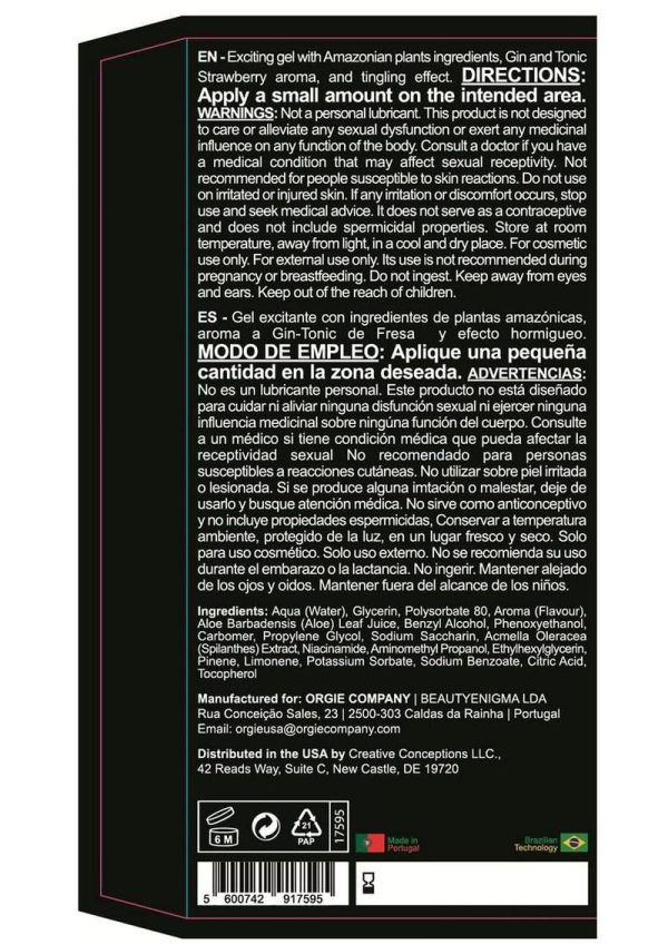 Orgie Dual Vibe Intimate Arousal Gel  0.5 fl oz - Strawberry Gin and Tonic