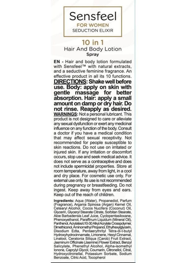 Orgie Sensfeel For Woman - Seduction Elixir 10 in 1 Hair and Body Lotion 3.38oz