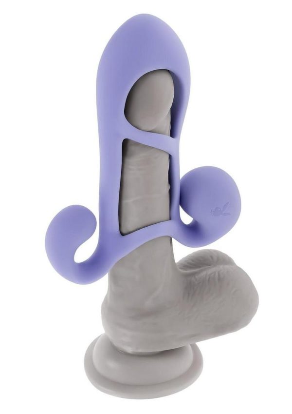 Playboy Fantasy Cage Rechargeable Silicone Penis Extension - Purple