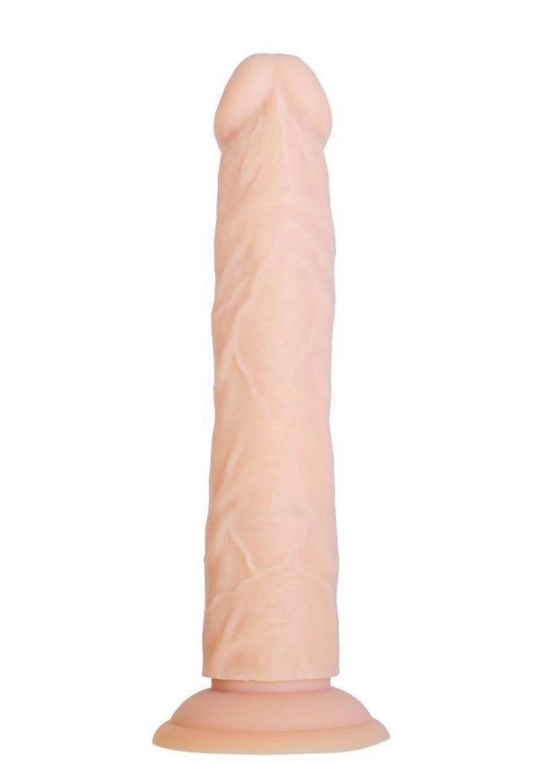 Naked Addiction Rotating and Thrusting Vibrating Rechargeable Silicone Dong with Remote Control 8in - Vanilla