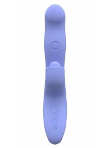 Blush Collection Simone Rechargeable Silicone Tapping Rabbit Vibrator - Blue