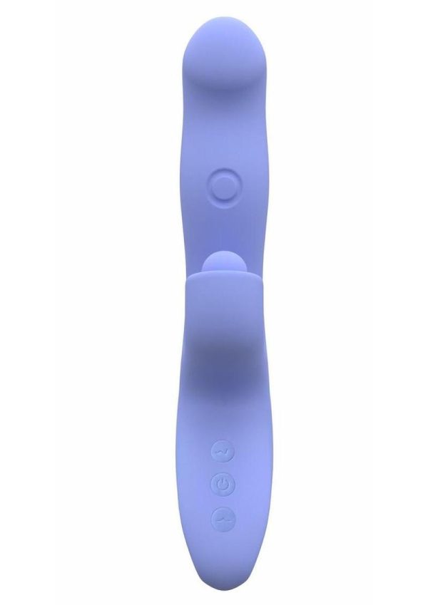 Blush Collection Simone Rechargeable Silicone Tapping Rabbit Vibrator - Blue