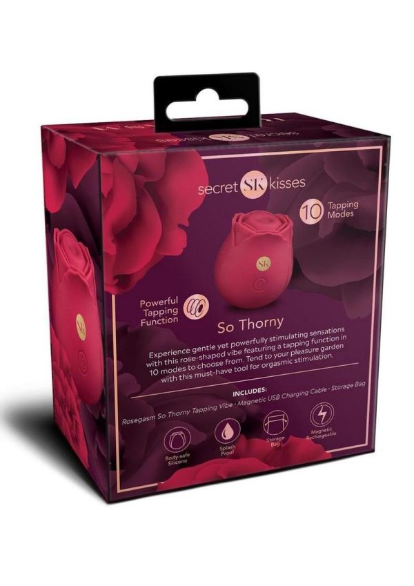 Secret Kisses Rosegasm Playful Petal Rechargeable Silicone Finger Vibrator - Red