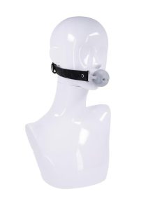 Sex and Mischief Lace Silicone Breathable Ball Gag - Silver/Black