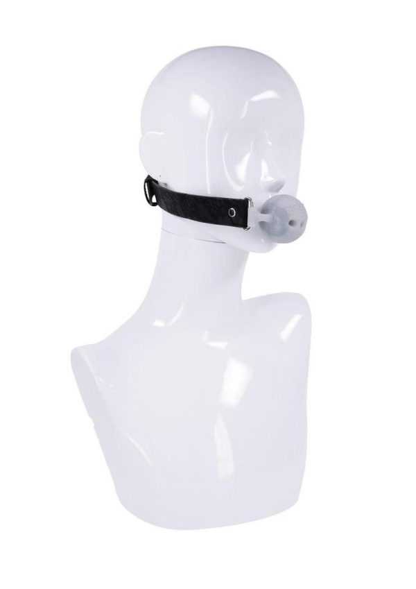 Sex and Mischief Lace Silicone Breathable Ball Gag - Silver/Black