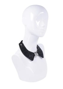 Sex and Mischief Heartbound Lace Day Collar - Black/Silver