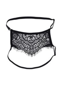 Sex and Mischief Veiled Vision Lace Blindfold - Black