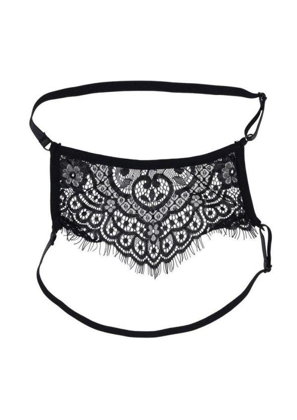 Sex and Mischief Veiled Vision Lace Blindfold - Black
