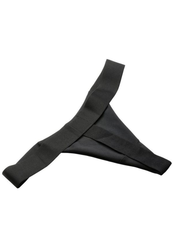 Bedroom Bliss Chérie Thong Strap-On Panty Harness - Small - Black