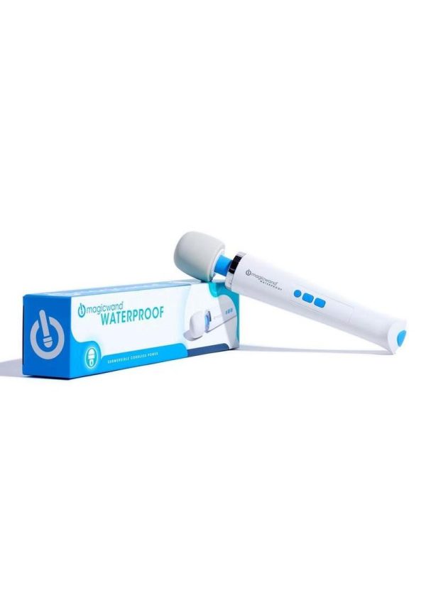 Magic Wand Plus HV-360 Waterproof Rechargeable Multispeed Vibration Massager - White/Blue