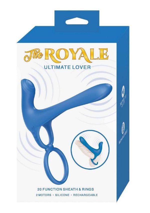 The Royale Ultimate Lover Silicone Rechargeable Cock Ring - Blue