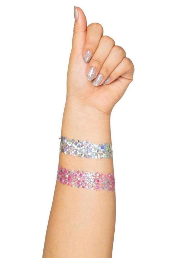 Leg Avenue Cambria Nipple Jewels Stickers and Body Glitter (2 Pack) - Clear