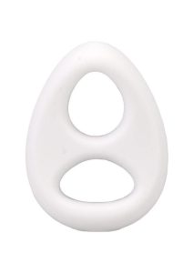 Rock Solid The Code Silicone Cock Ring with Bandana - White/Black