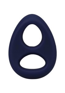 Rock Solid The Code Silicone Cock Ring with Bandana - Navy Blue/Black